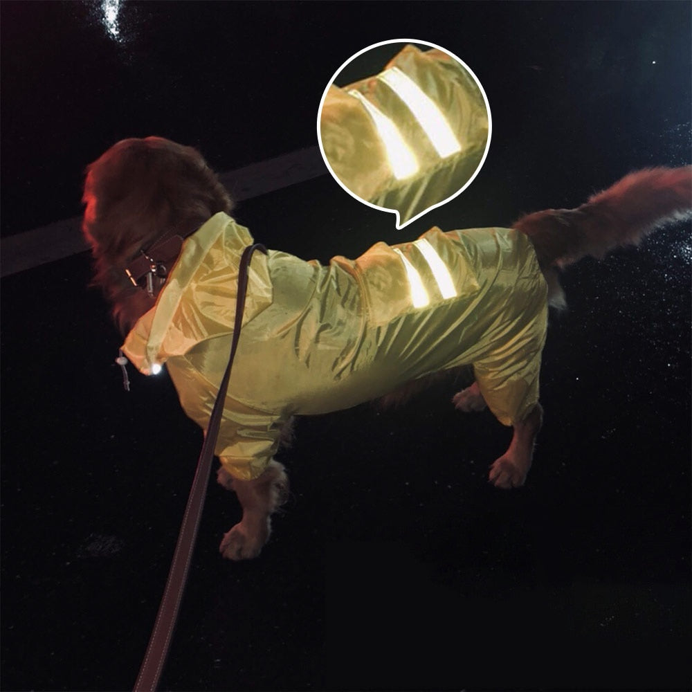 HOOPET Raincoat Jumpsuit for Big Dogs