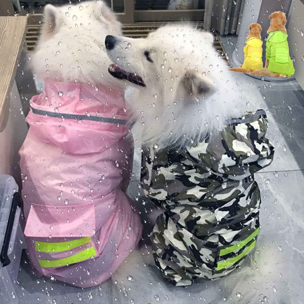 HOOPET Raincoat Jumpsuit for Big Dogs