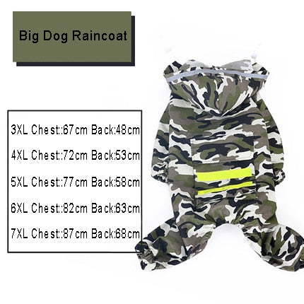 HOOPET Raincoat Jumpsuit for Big Dogs