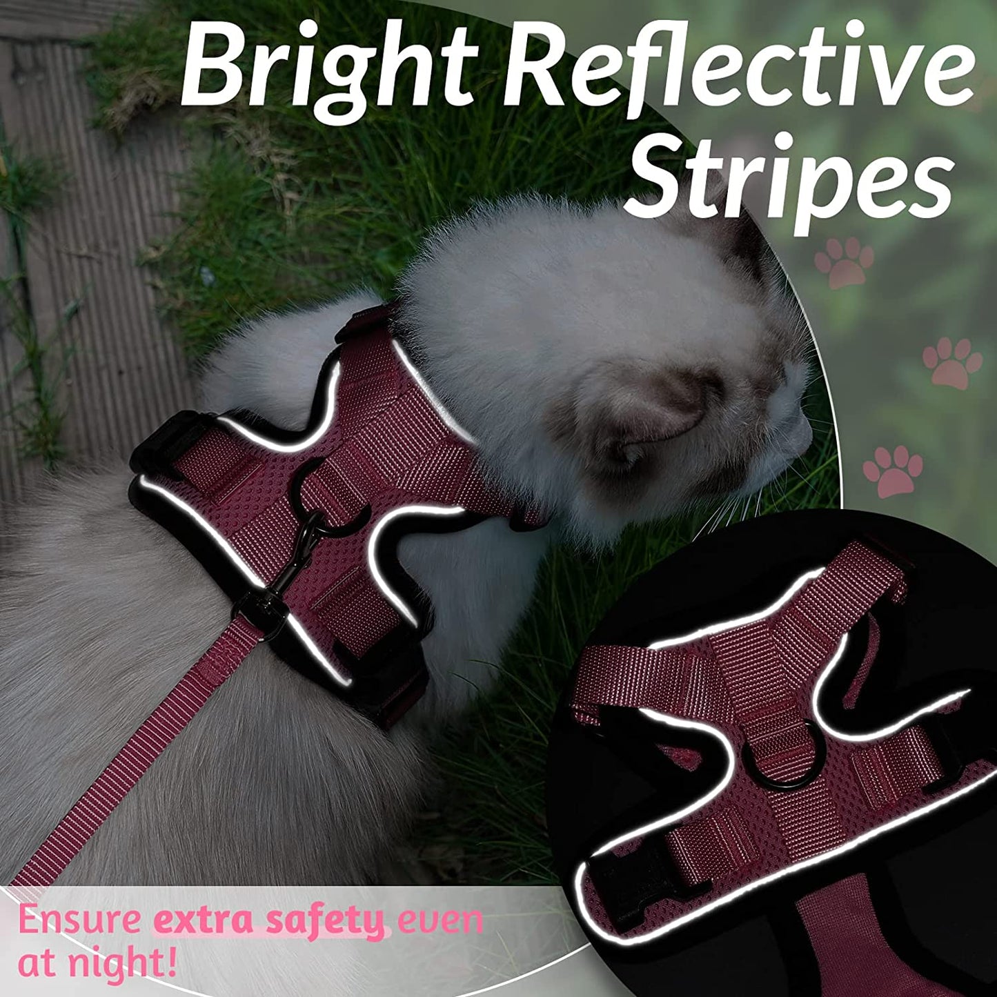Escape proof Adjustable Soft Mesh Small Pet Harness and Leash Set