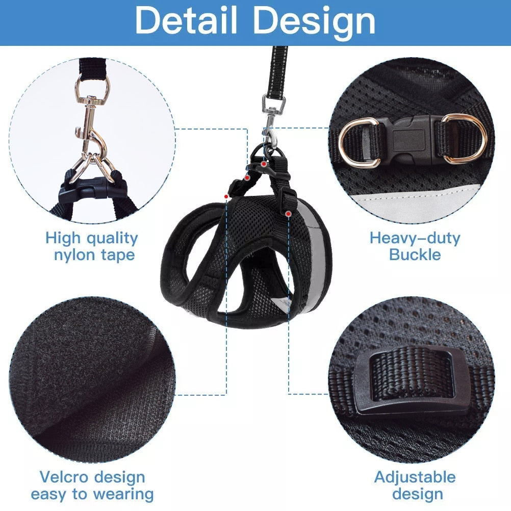 Breathble Reflective Pet Vest and Leash