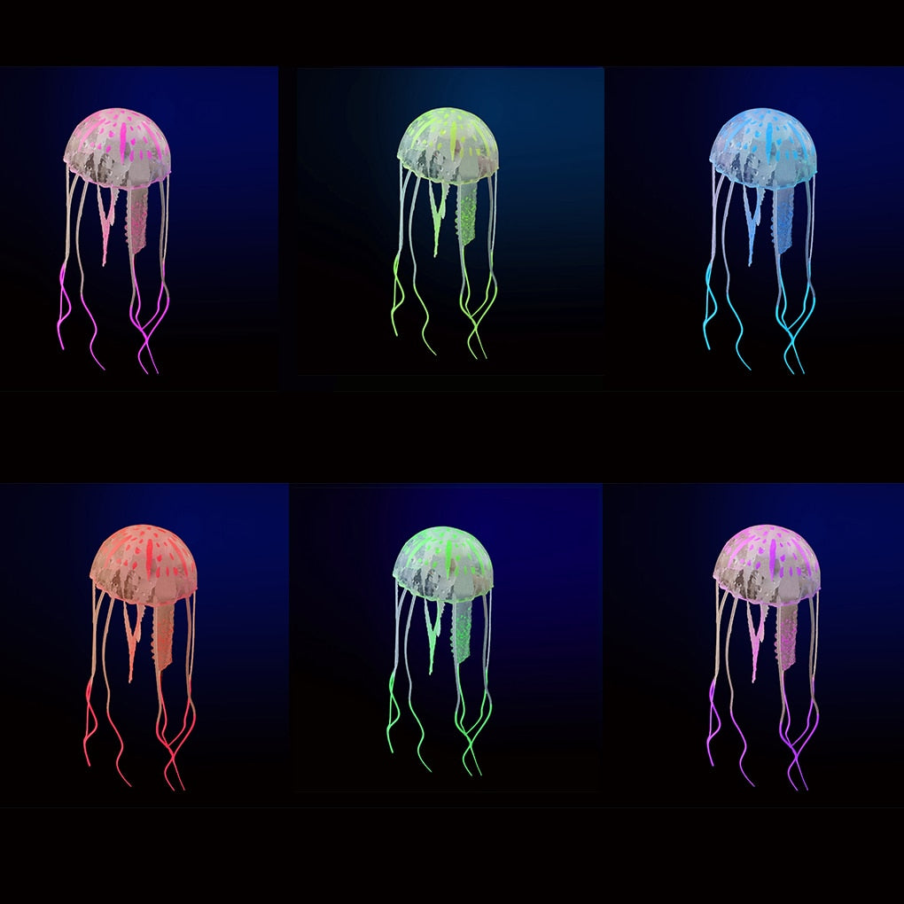 Colorful Artificial Glowing Effect Jellyfish Aquarium Decor Mini Submarine Ornament Decoration Aquatic Pet Supplies