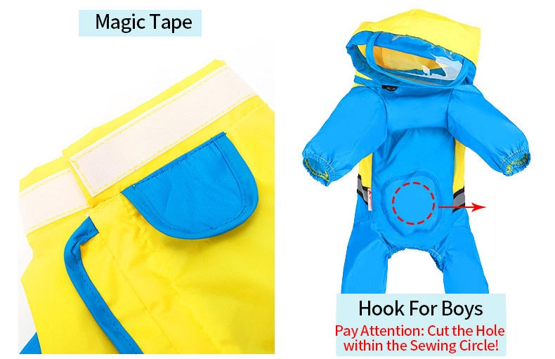 HOOPET  Raincoat Jumpsuit for Big Dogs