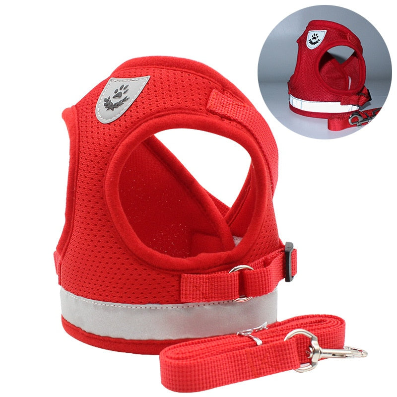 Breathble Reflective Pet Vest and Leash