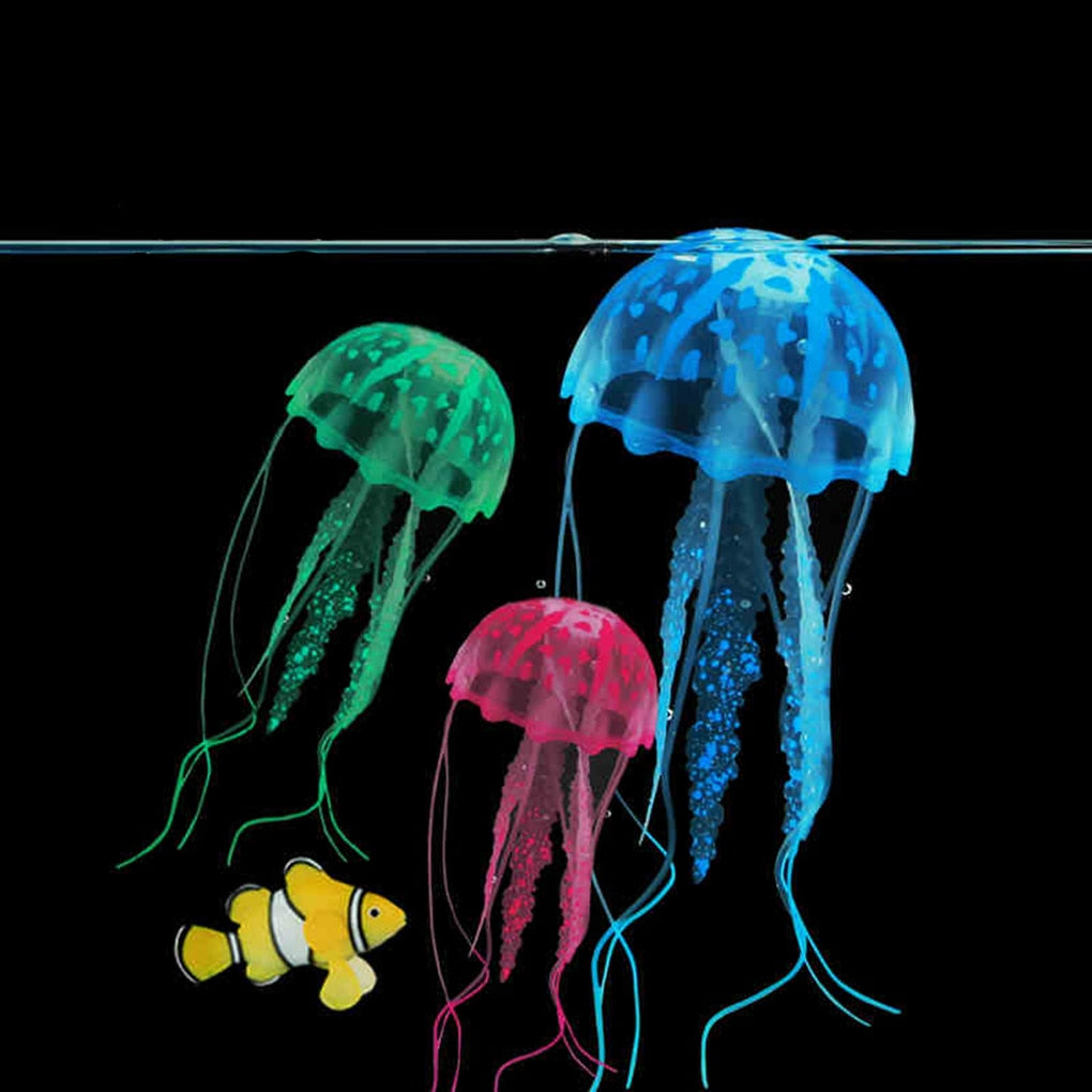 Colorful Artificial Glowing Effect Jellyfish Aquarium Decor Mini Submarine Ornament Decoration Aquatic Pet Supplies