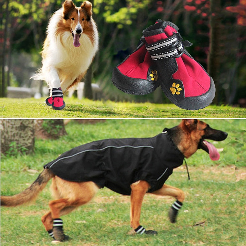 4PCS/set Sport Dog Non-Slip Waterproof Running Sneakers