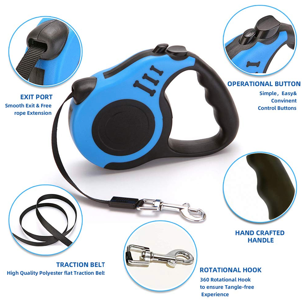 Durable Automatic Retractable Nylon Pet Leash