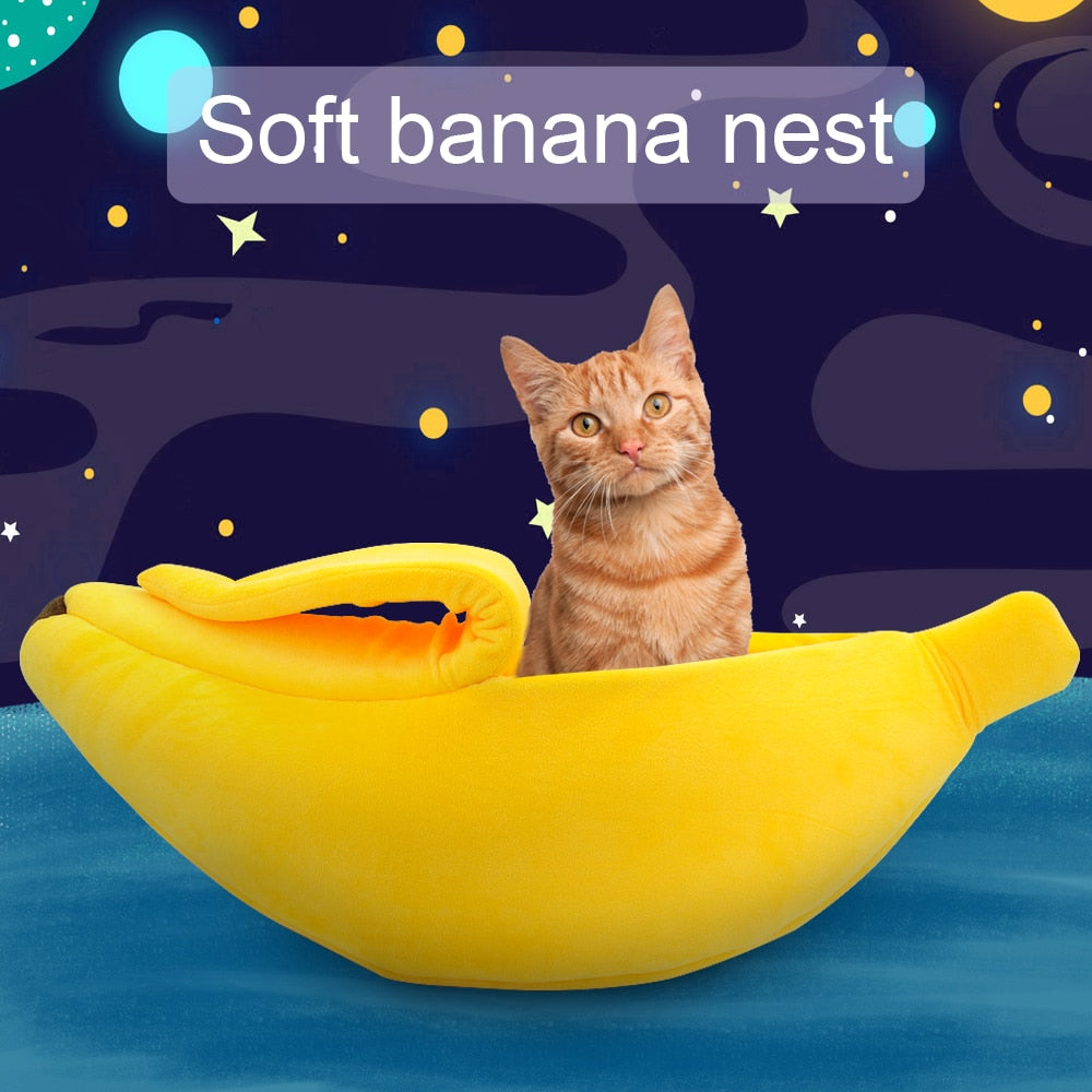 Cozy Banana Cat Bed