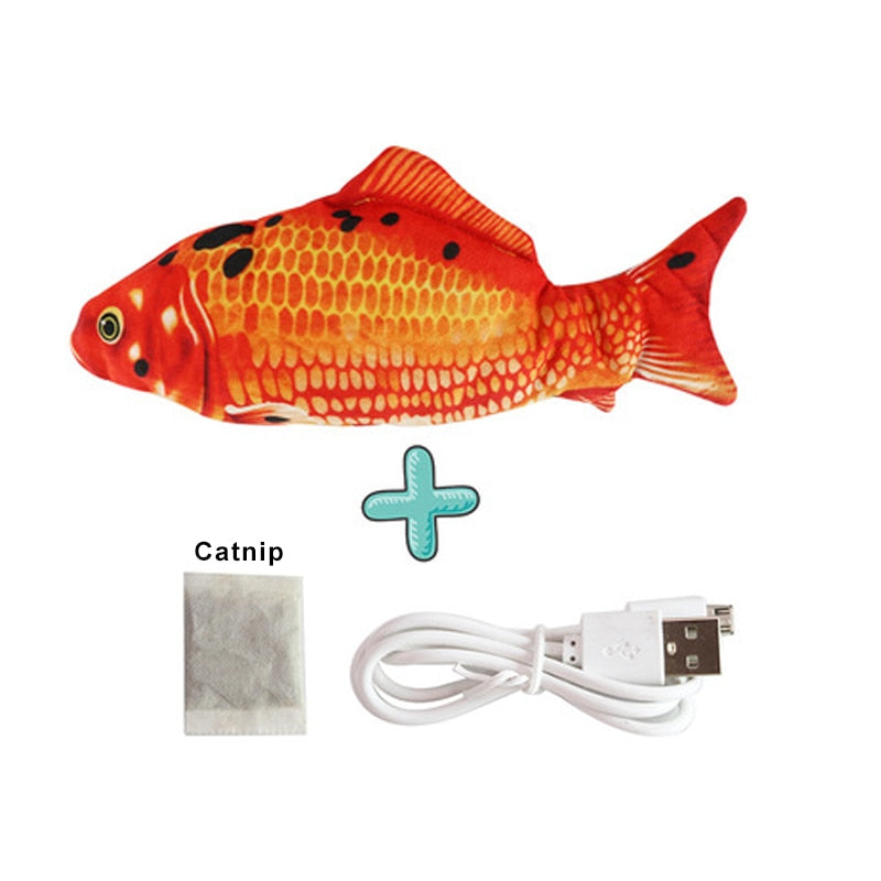 Interactive Fish USB Charging Simulation Cat Toy with Cath Nip