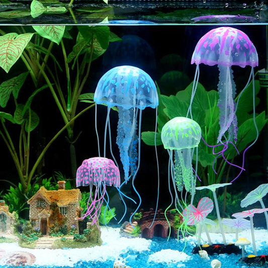 Colorful Artificial Glowing Effect Jellyfish Aquarium Decor Mini Submarine Ornament Decoration Aquatic Pet Supplies