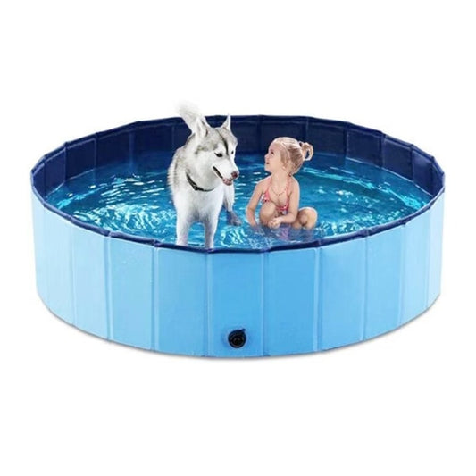 Durable Portable PVC Foldable Pet Swimming Pool with Wooden Bottom