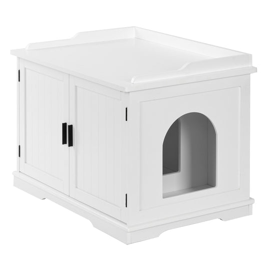 Wooden Furniture indoor Cat Litter box cabinet for Living Room Bedroom Bathroom Side Table