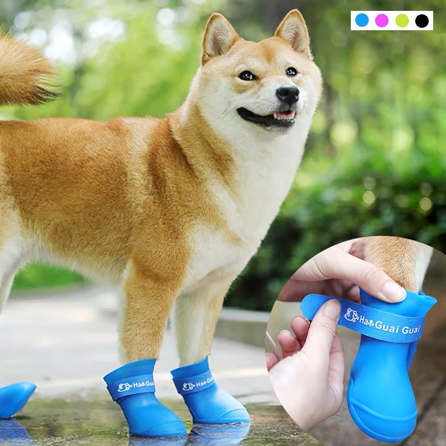 Silicone Dog Rainshoes Waterproof Silicone Anti-skid Boots