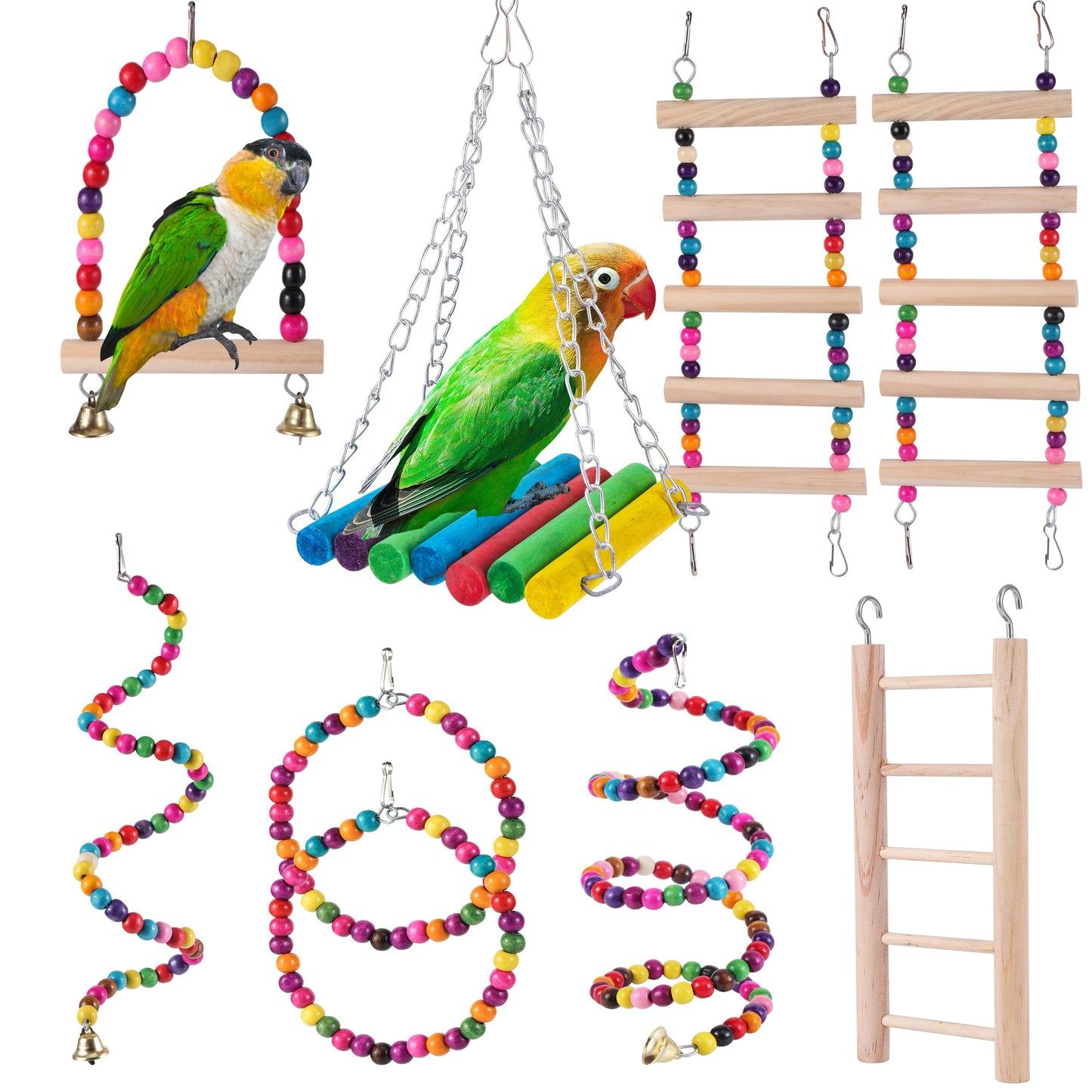 Bird Swing Set Ladder and Toys