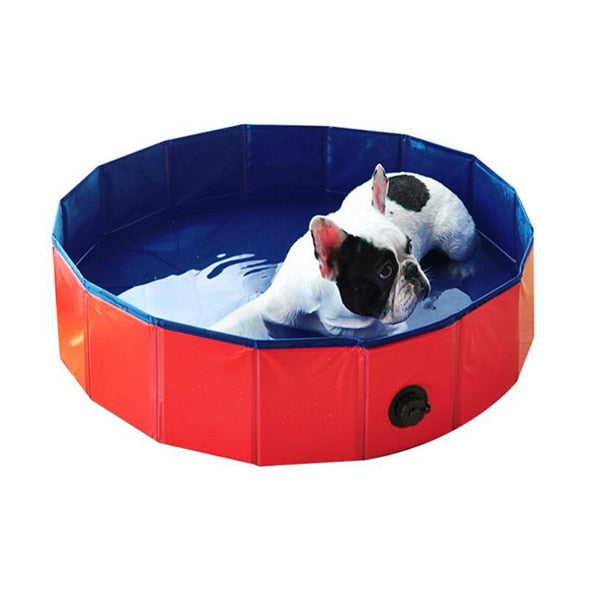 Durable Portable PVC Foldable Pet Swimming Pool with Wooden Bottom