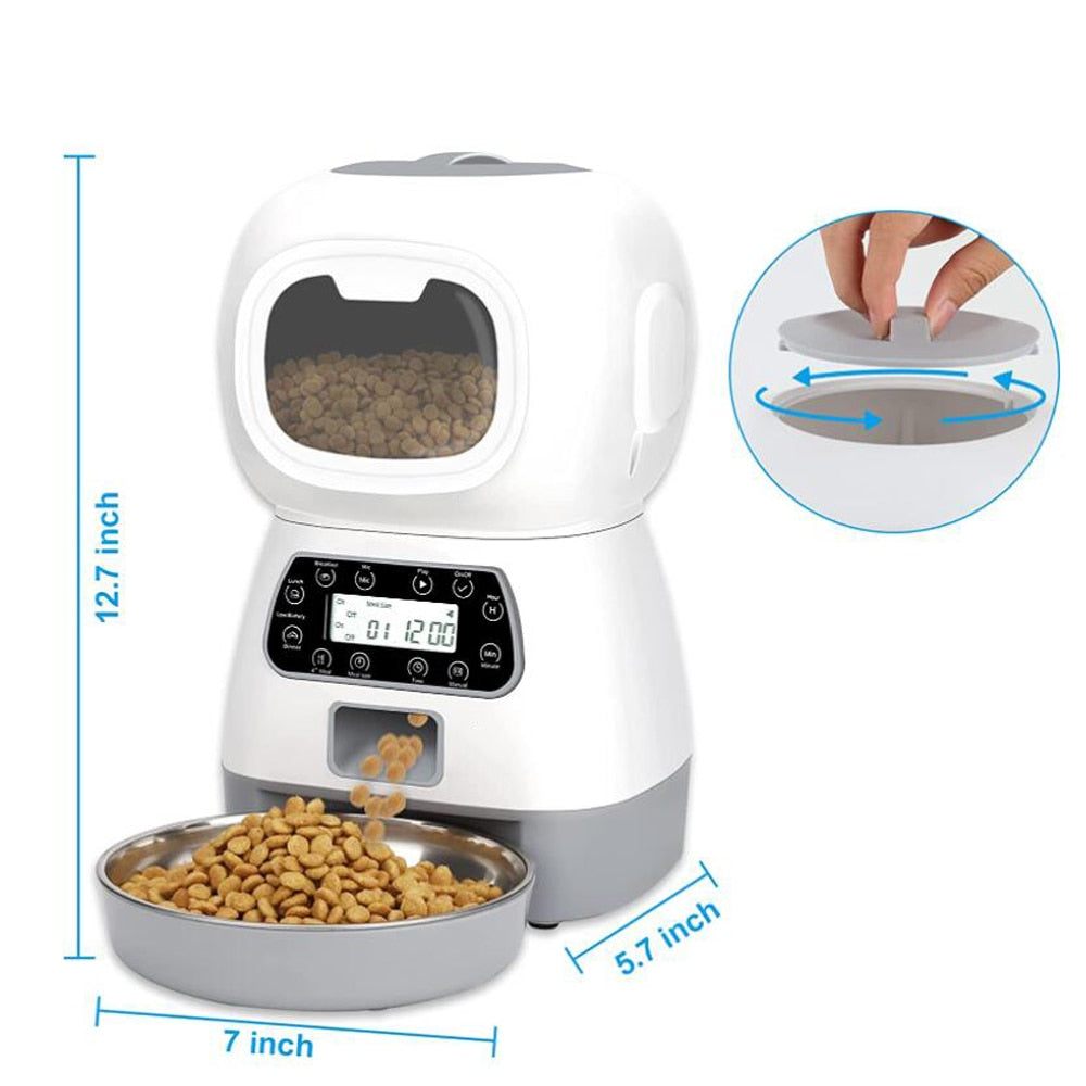 3.5L WIFI Automatic Dog Feeding Dispenser Cat Smart Feeder Stainless Steel Bowl Pet Automatic Food Feeder With Voice Pet Feeder