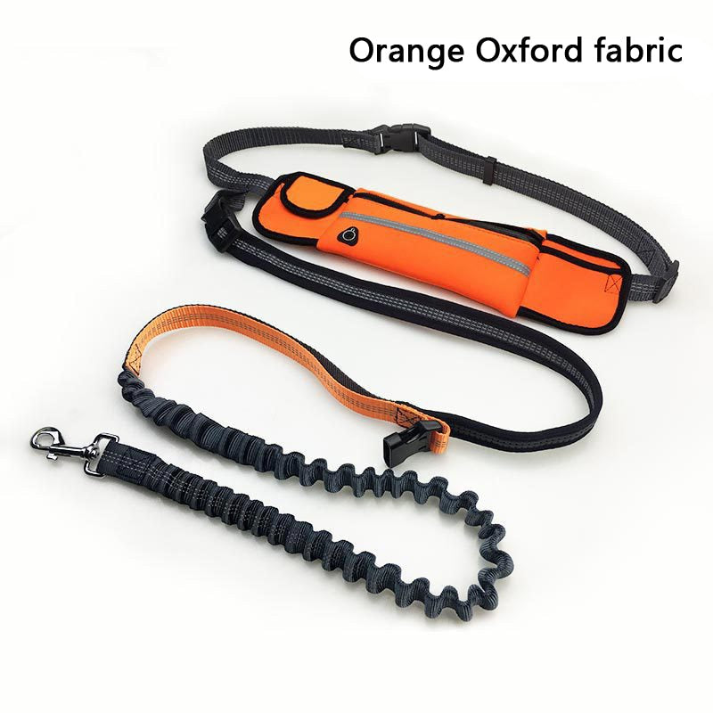 Reflective Hands Free Elastic Belt Pet Leash set with Waste Bag