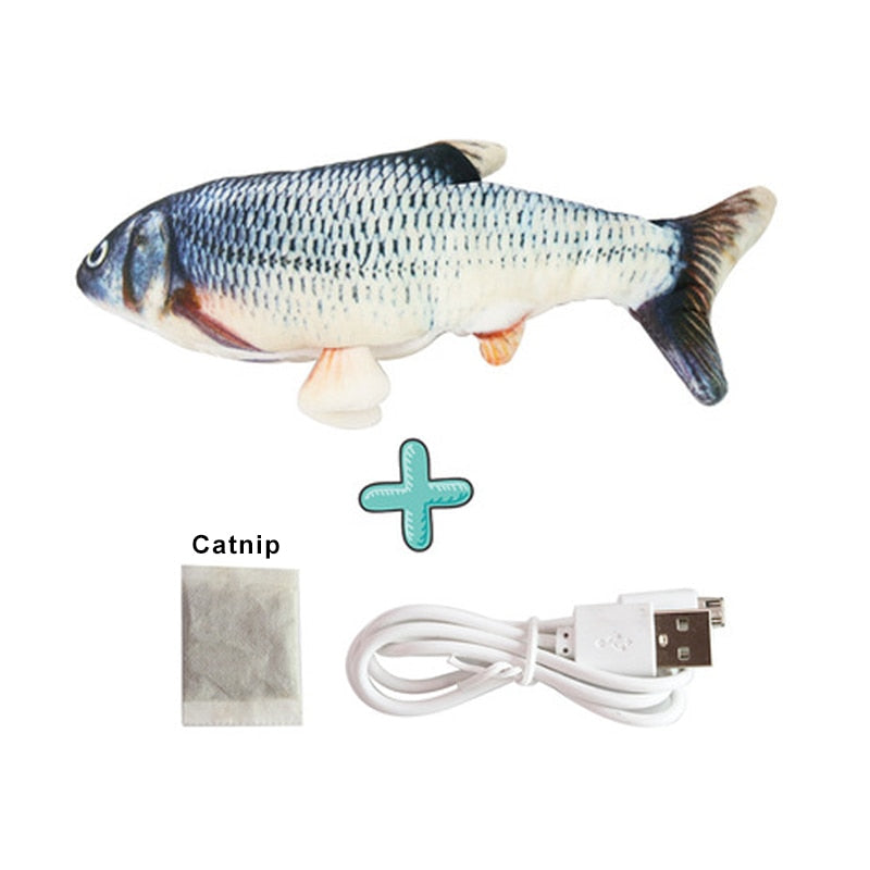 Interactive Fish USB Charging Simulation Cat Toy with Cath Nip