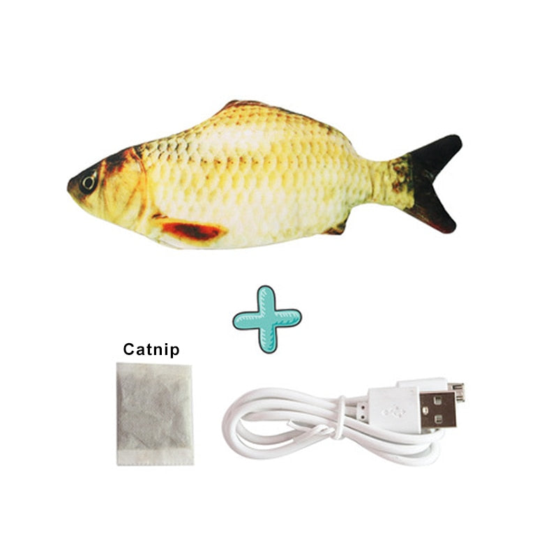 Interactive Fish USB Charging Simulation Cat Toy with Cath Nip