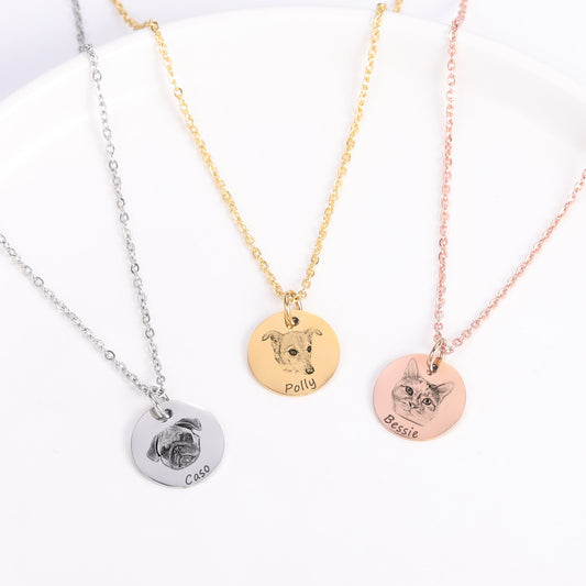 Personalized Pet Portrait Necklace