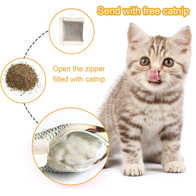 Interactive Fish USB Charging Simulation Cat Toy with Cath Nip