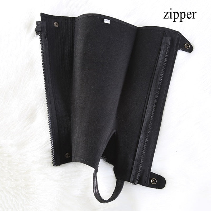 Durable Microfiber Equestrian Leg Guard Gaiter Half Chaps Riding Boots Cover Adults/Children