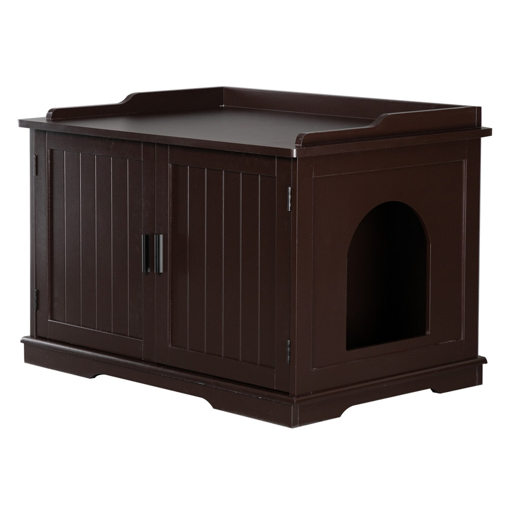 Wooden Furniture indoor Cat Litter box cabinet for Living Room Bedroom Bathroom Side Table