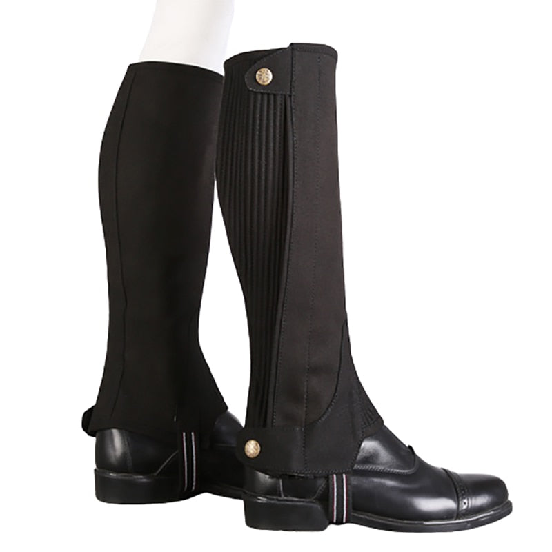 Durable Microfiber Equestrian Leg Guard Gaiter Half Chaps Riding Boots Cover Adults/Children