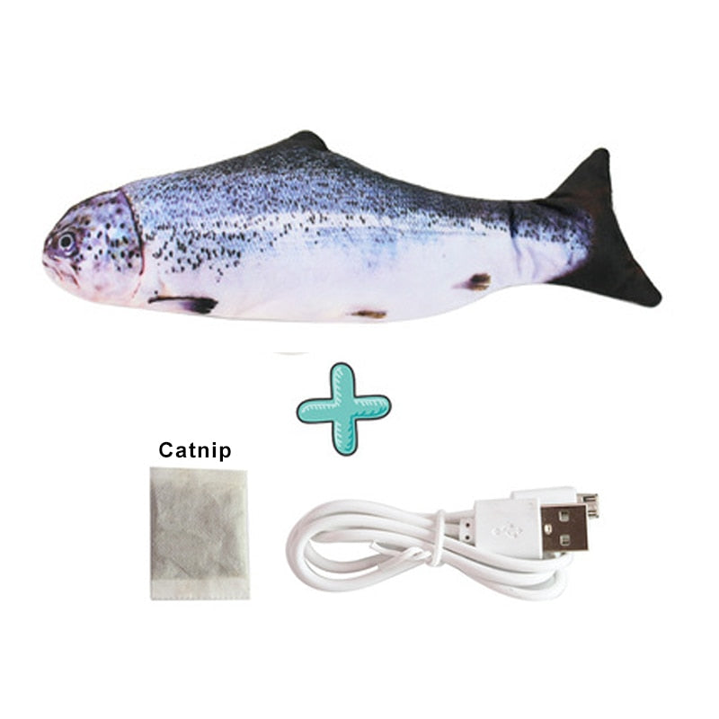 Interactive Fish USB Charging Simulation Cat Toy with Cath Nip