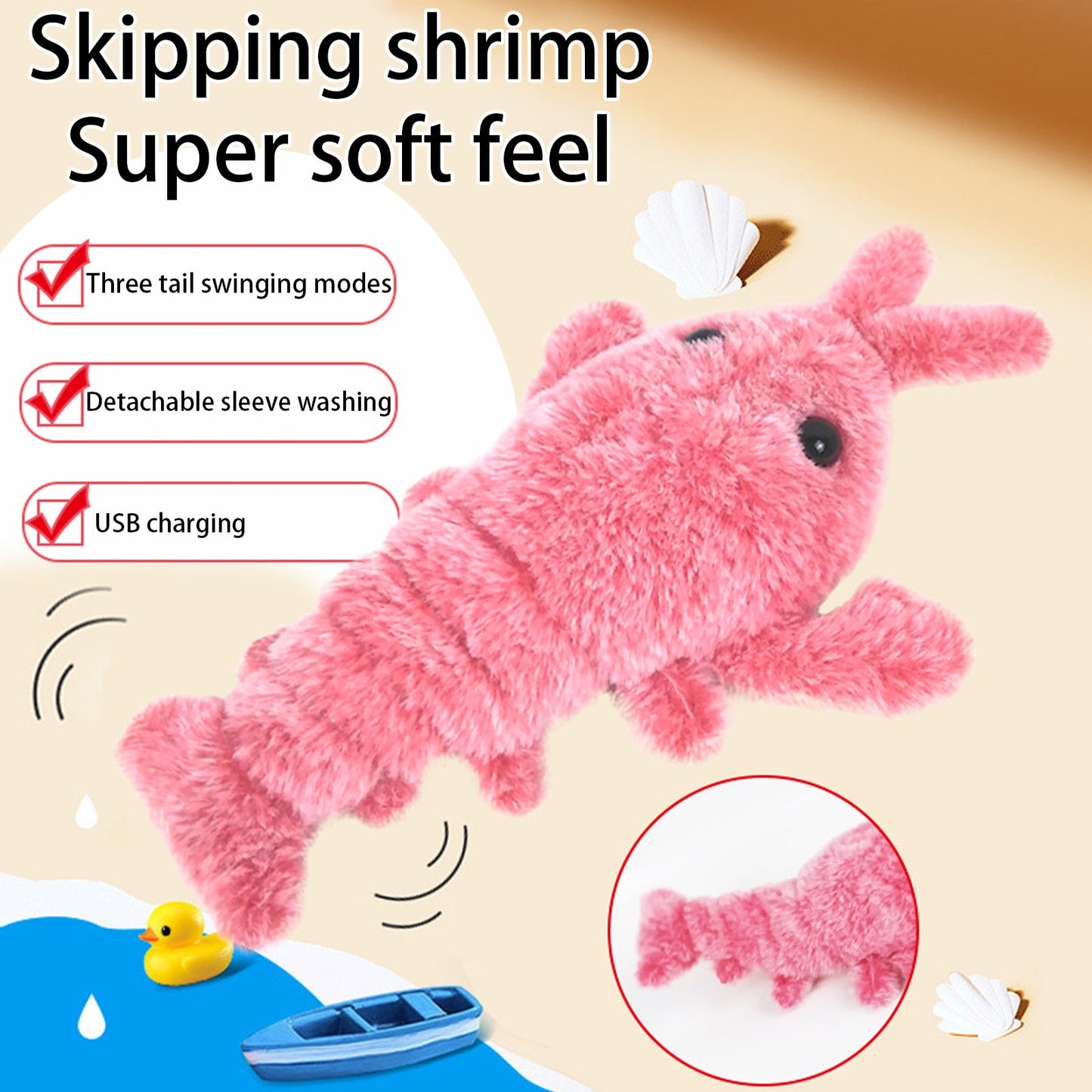 Stimulating Electric jumping Shrimp Cat or Dog toy