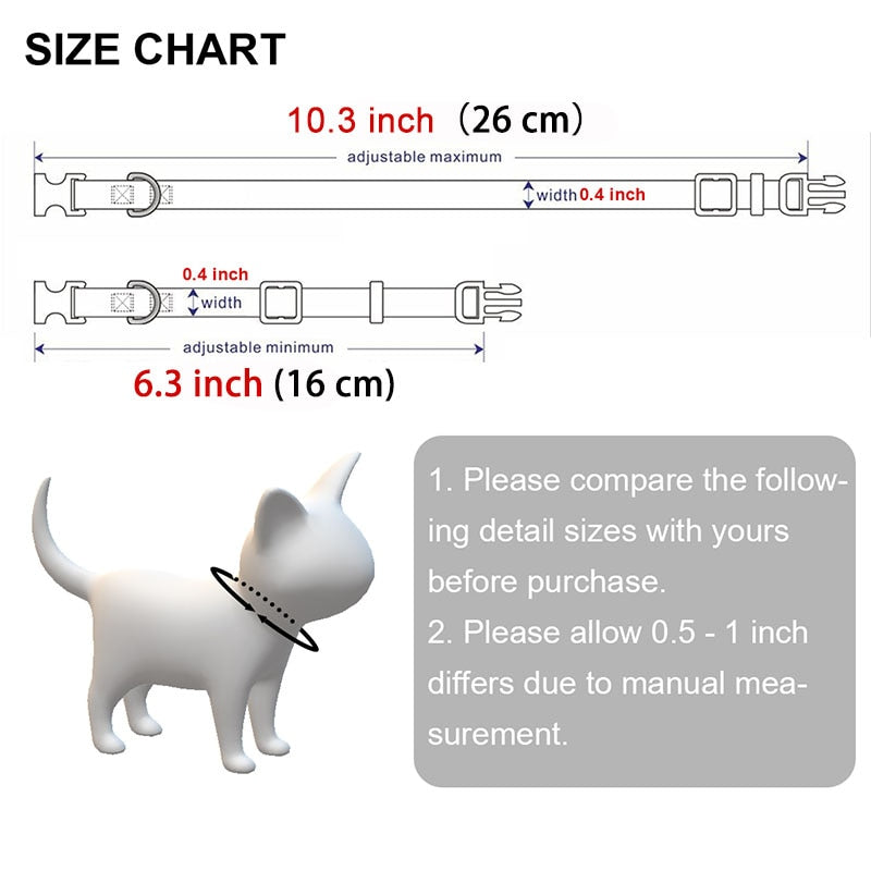 Adjustable Safety Breakaway Personalized Pet Collar