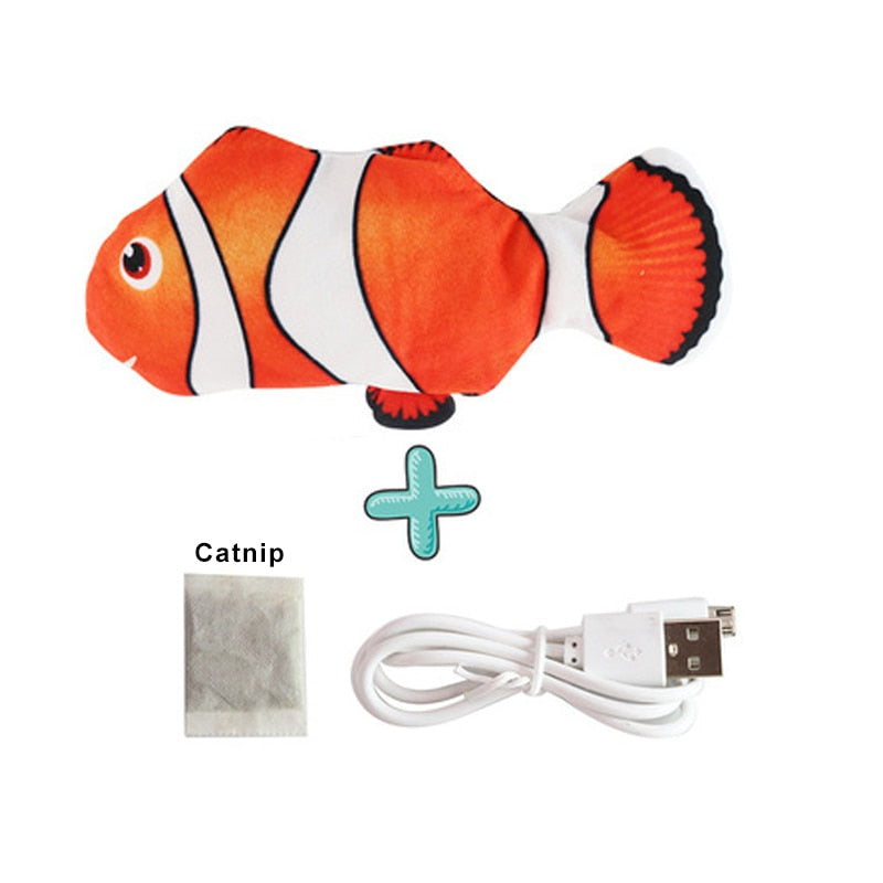 Interactive Fish USB Charging Simulation Cat Toy with Cath Nip