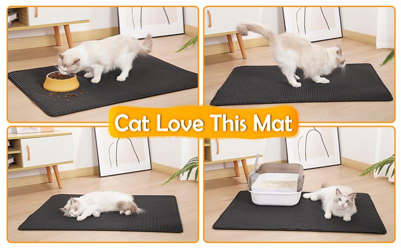 Waterproof Double layer Non-slip Washable Litter/Feeder Cat Mat