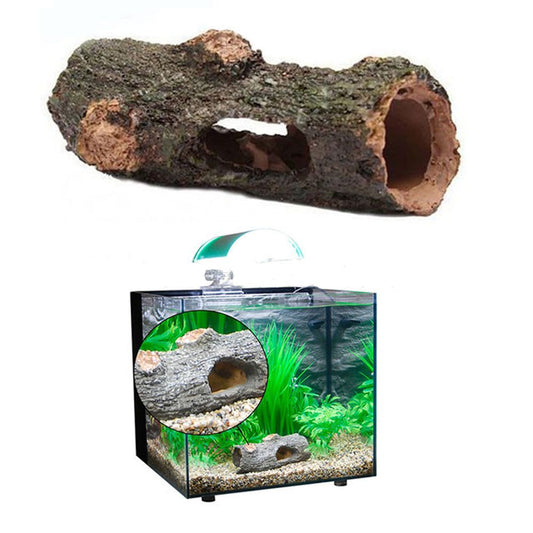 Fish Aquarium Hollow Hole Log Tree Tunnel Decor