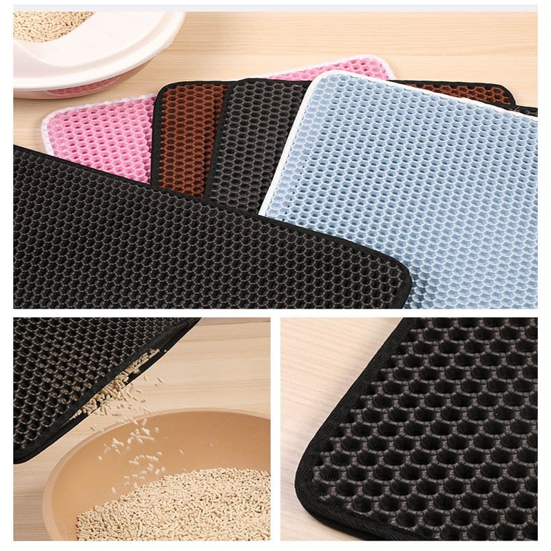 Double layer Non-slip Waterproof Foldable Cat litter Pad