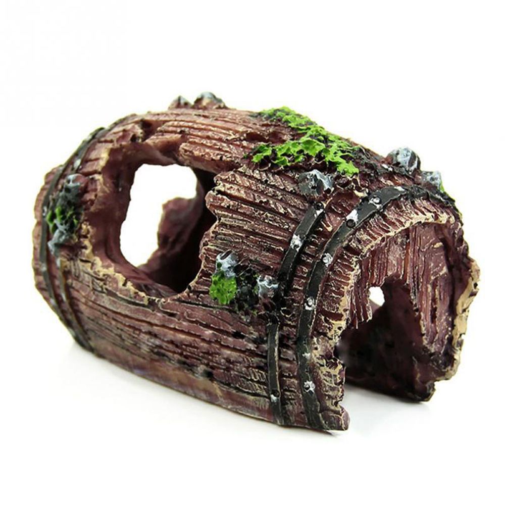 Fish Aquarium Hollow Hole Log Tree Tunnel Decor