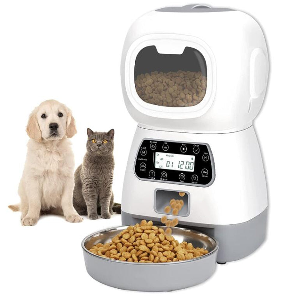 3.5L WIFI Automatic Dog Feeding Dispenser Cat Smart Feeder Stainless Steel Bowl Pet Automatic Food Feeder With Voice Pet Feeder