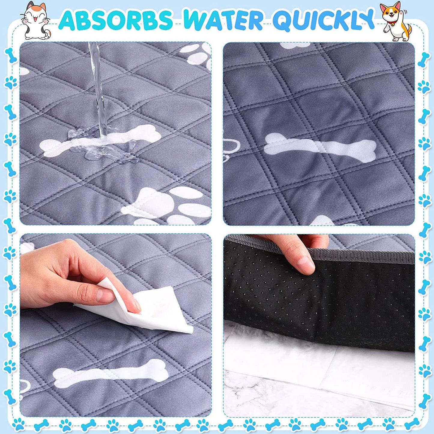 Reusable Pet Training Pee Pad 4 Layer Super Absorbent