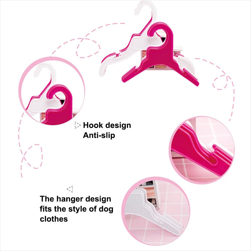 Pet Clothes Plastic Non-Slip Hanger 5pcs/lot