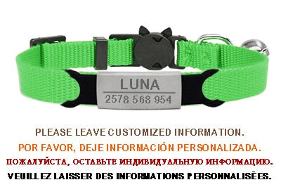 Adjustable Safety Breakaway Personalized Pet Collar