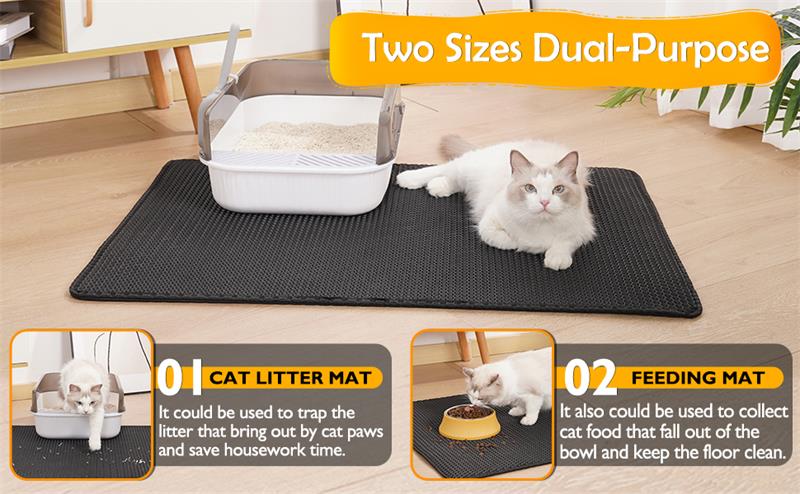 Waterproof Double layer Non-slip Washable Litter/Feeder Cat Mat