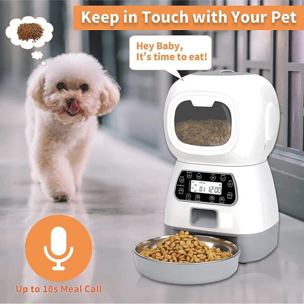 3.5L WIFI Automatic Dog Feeding Dispenser Cat Smart Feeder Stainless Steel Bowl Pet Automatic Food Feeder With Voice Pet Feeder