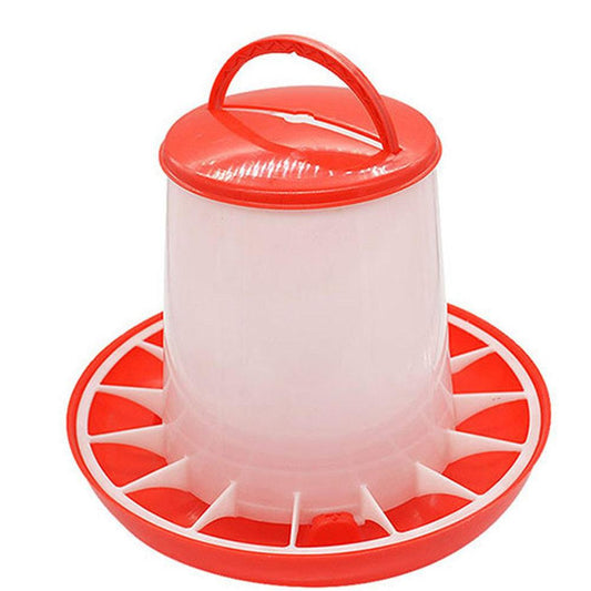 Chicken Duck Feeder Bucket Tool 1.5kg Plastic Food Feeder Chicken Chick Hen Poultry Lid Handle Feeding Watering Supplies