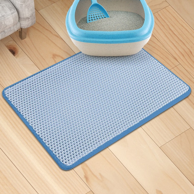 Waterproof Double layer Non-slip Washable Litter/Feeder Cat Mat