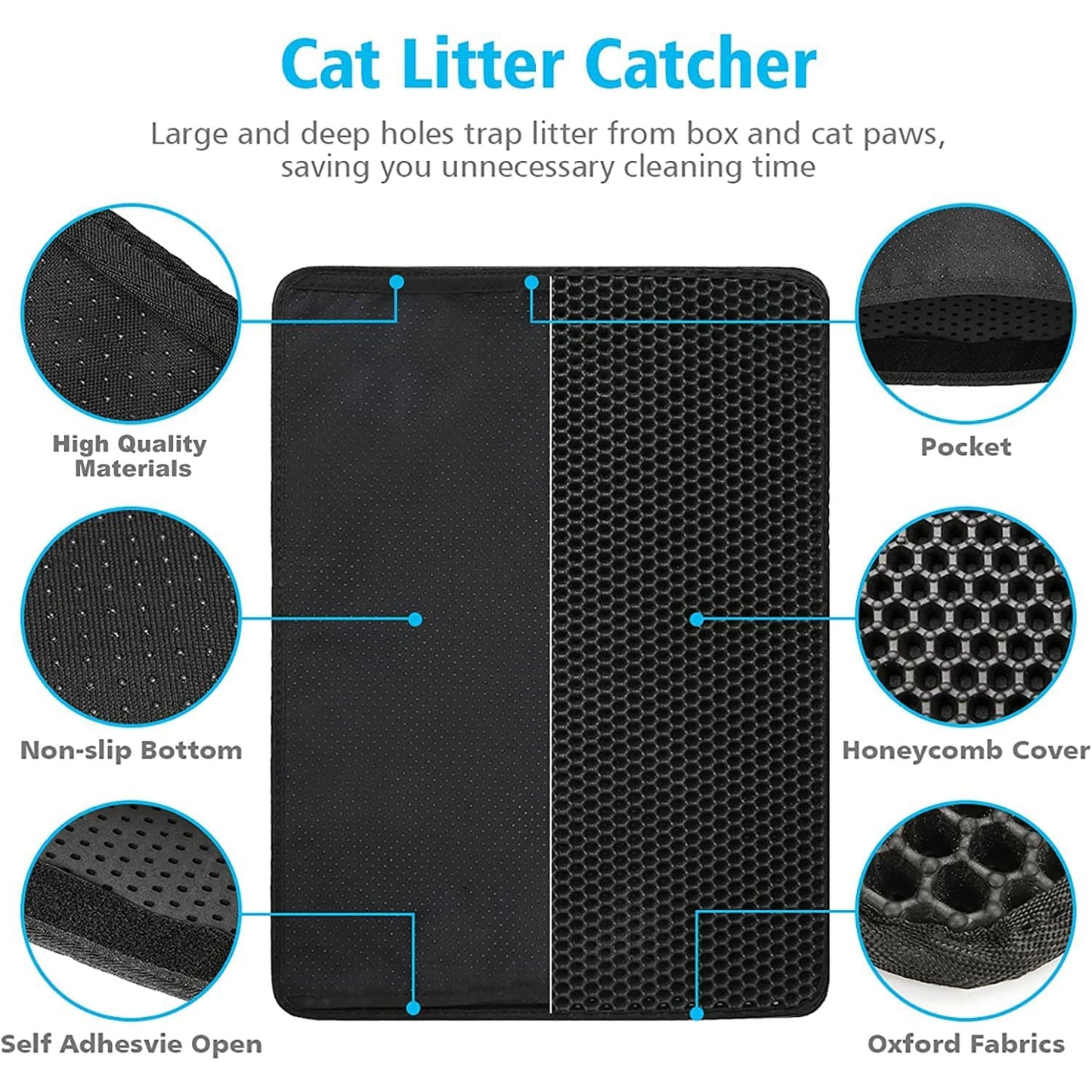 Waterproof Double layer Non-slip Washable Litter/Feeder Cat Mat