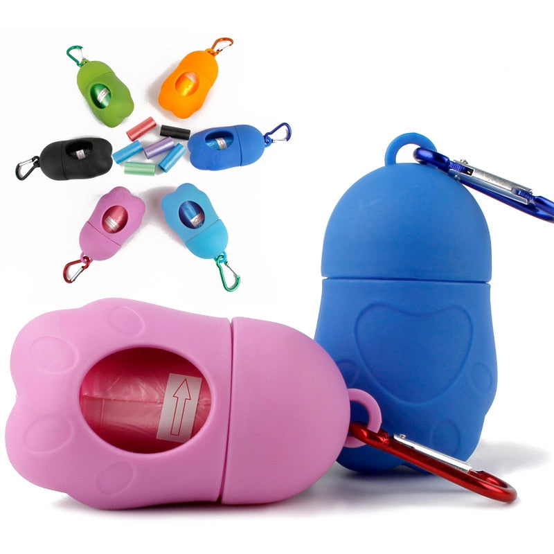 Dog Poop Bag Carrier Dispenser Set