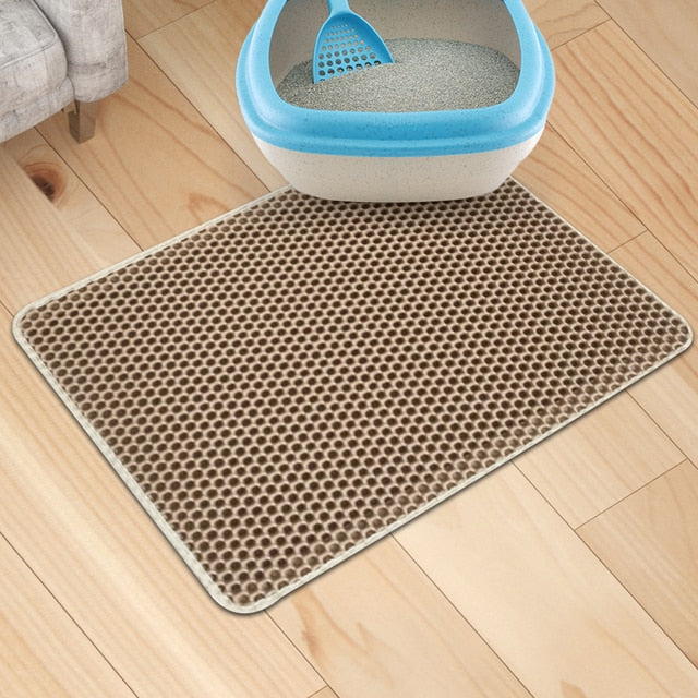 Waterproof Double layer Non-slip Washable Litter/Feeder Cat Mat