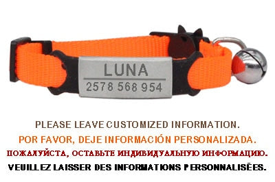 Adjustable Safety Breakaway Personalized Pet Collar