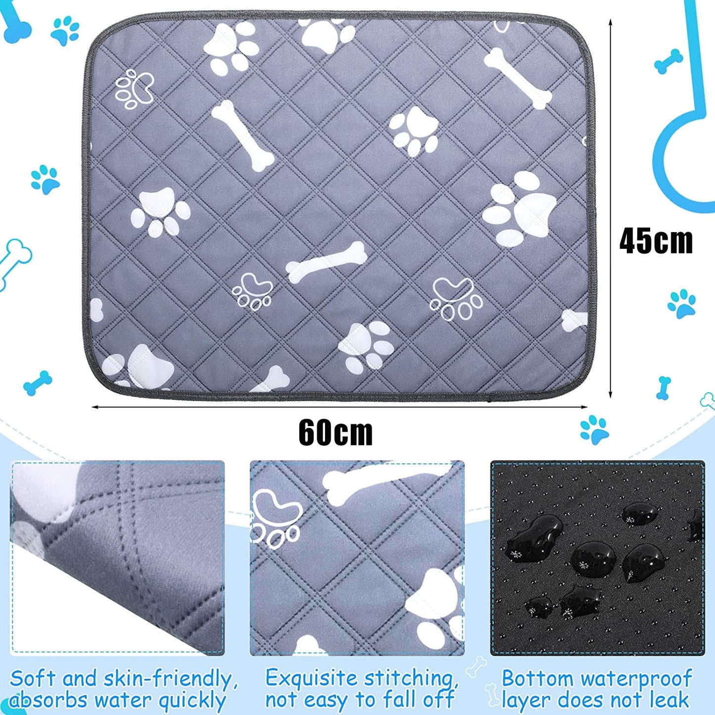 Reusable Pet Training Pee Pad 4 Layer Super Absorbent